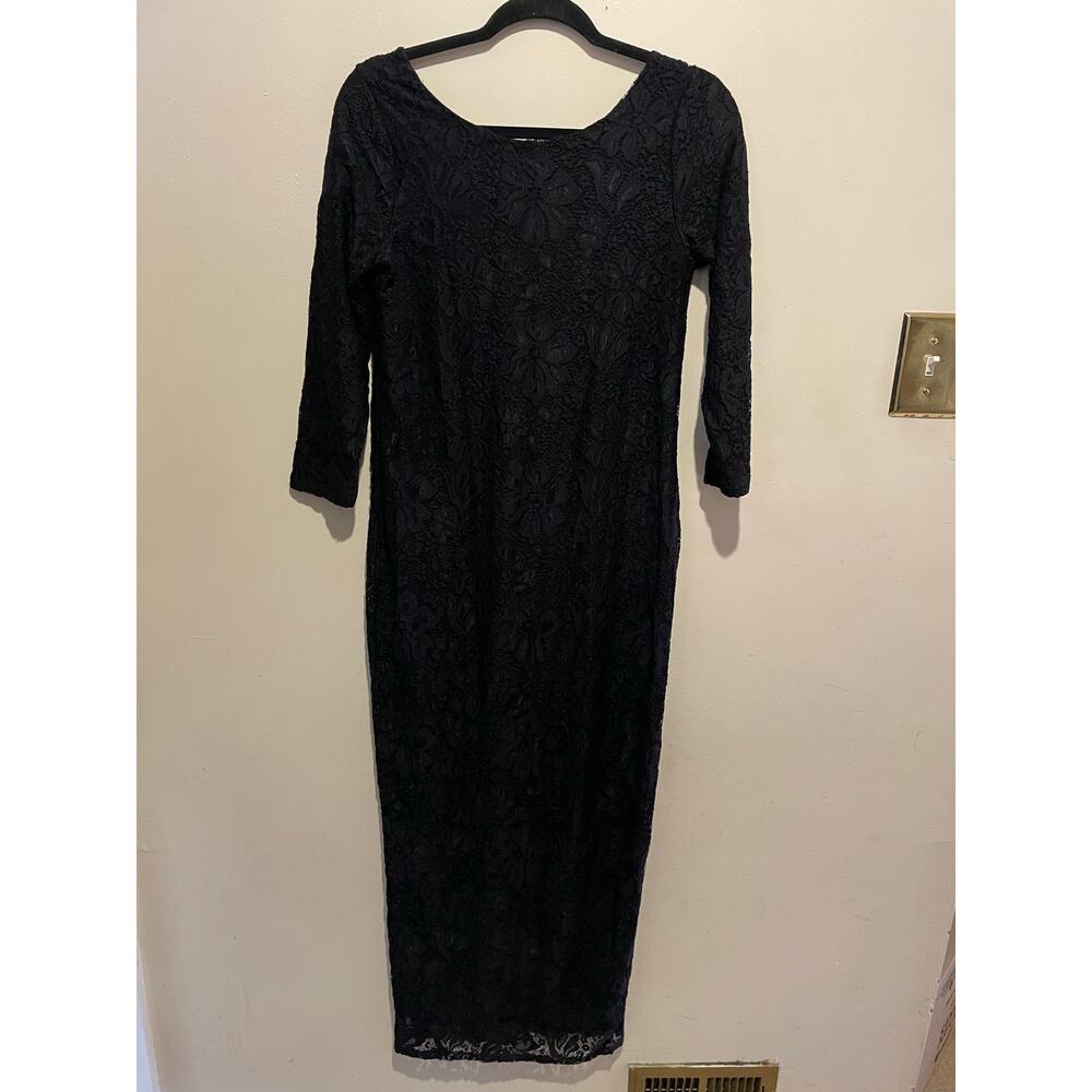 Ingrid & Isabel maternity floral textured whimsygoth fairy grunge black dress M